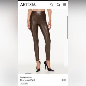 Aritzia XS Black Leather Pants